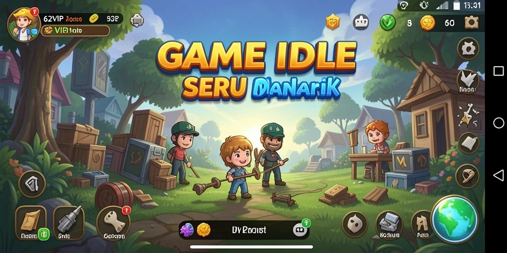 Tangkapan layar menunjukkan gameplay menarik dari 62VIP yang mengutamakan konsep Idle.