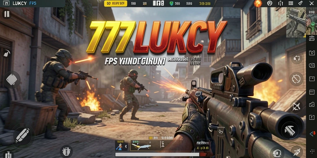 Tangkapan layar gameplay 777LUKCY dengan aksi tembak-menembak yang intens.