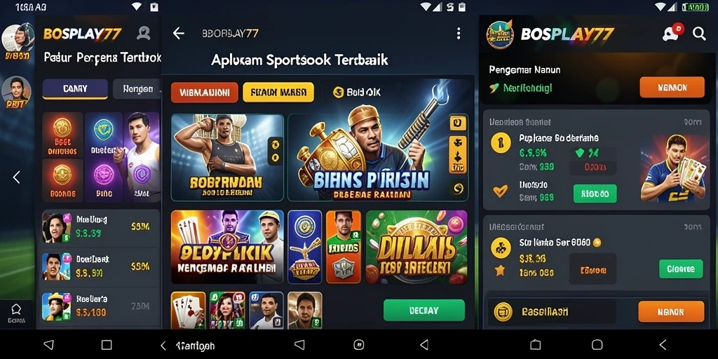 Tampilan gameplay menarik dari aplikasi BOSPLAY77 dengan berbagai opsi taruhan.