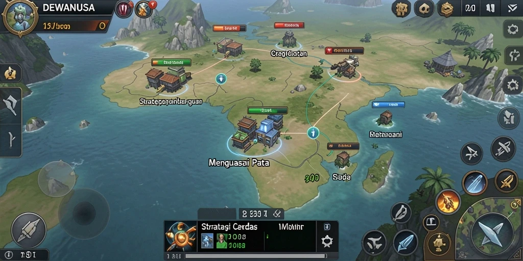Tampilan gameplay strategis DEWANUSA yang seru dan menantang.