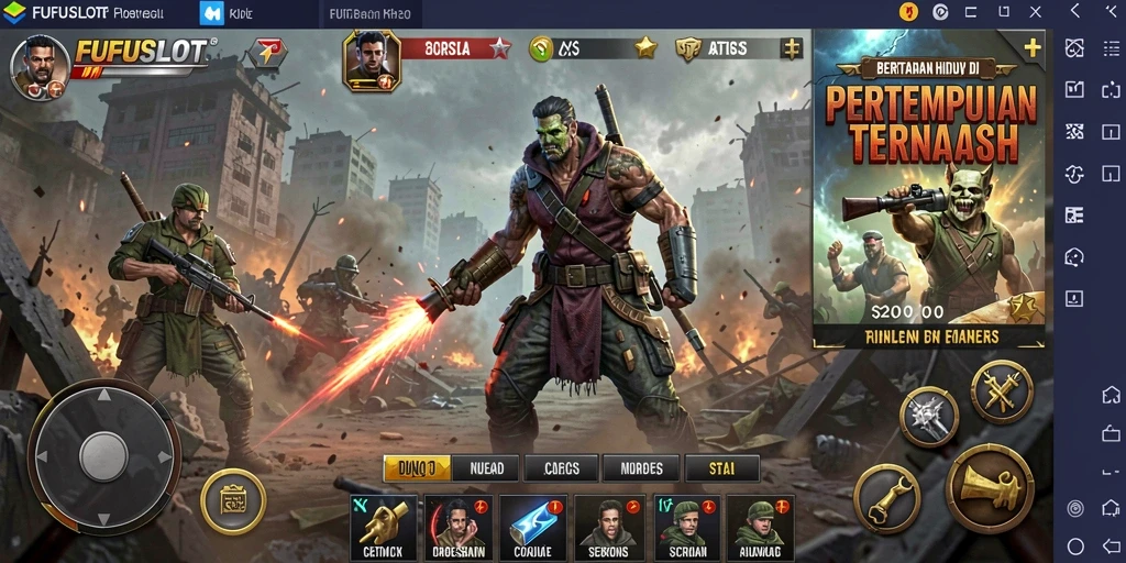 Tampilan epic gameplay FUFUSLOT dalam pertempuran Battle Royale.