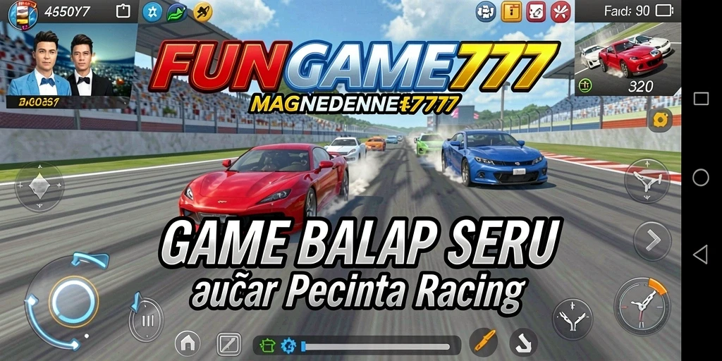 Tampilan gameplay balap yang mendebarkan di FUNGAME777.