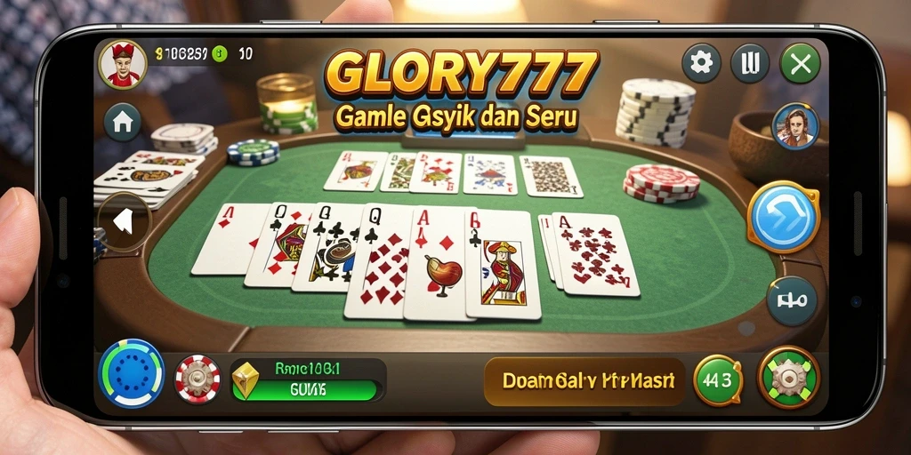 Tampilan gameplay seru dalam GLORY777 dengan fitur Gaple yang menarik.