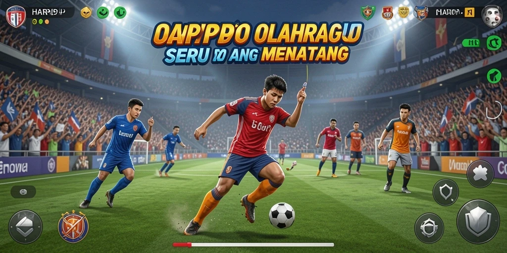 Screenshot utama HARAPJP menampilkan aksi seru dalam permainan olahraga.