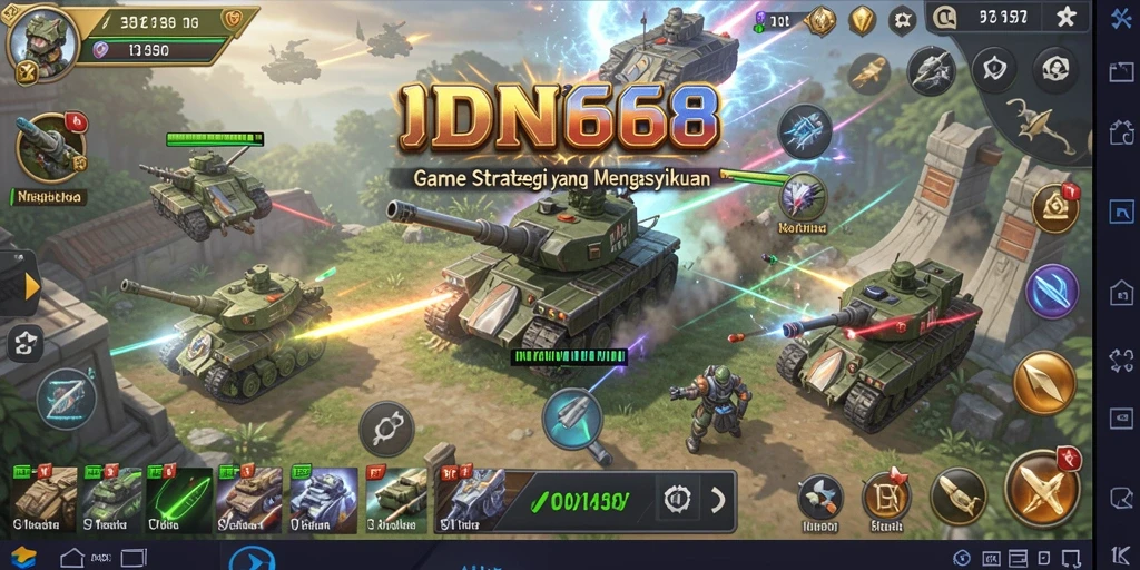 Tampilan menarik dari gameplay strategis IDN668.