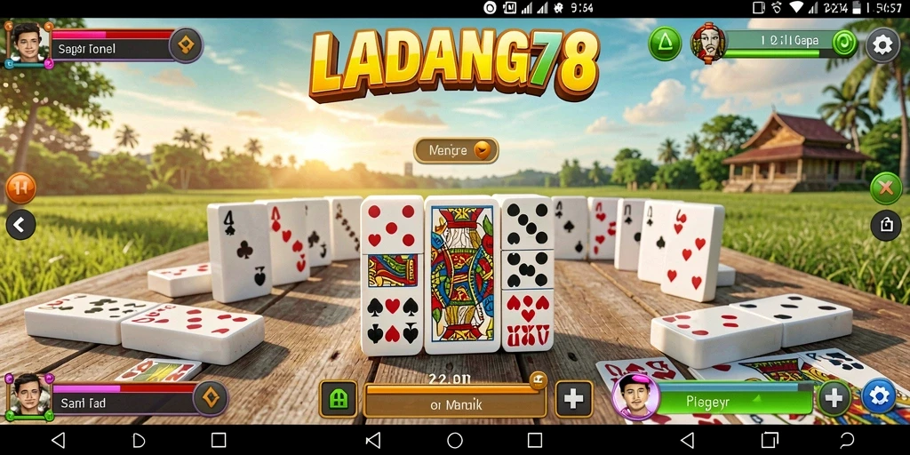 Tampilan gameplay seru dari LADANG78 yang menampilkan Domino.