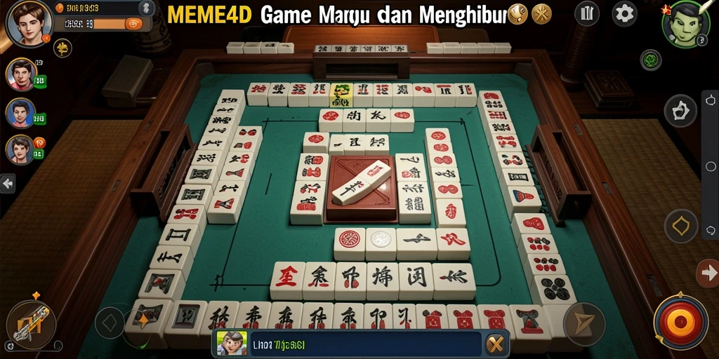 Tampilan screenshot utama <strong>MEME4D</strong> menampilkan gameplay Mahjong yang menarik.
