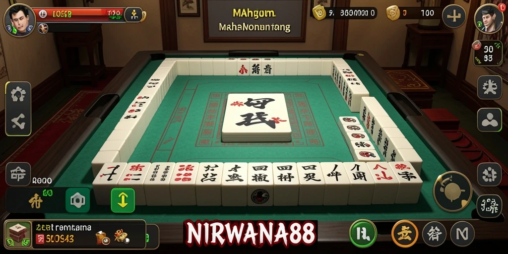 Screenshot dari gameplay Mahjong di NIRWANA88 yang menampilkan grafis menawan.