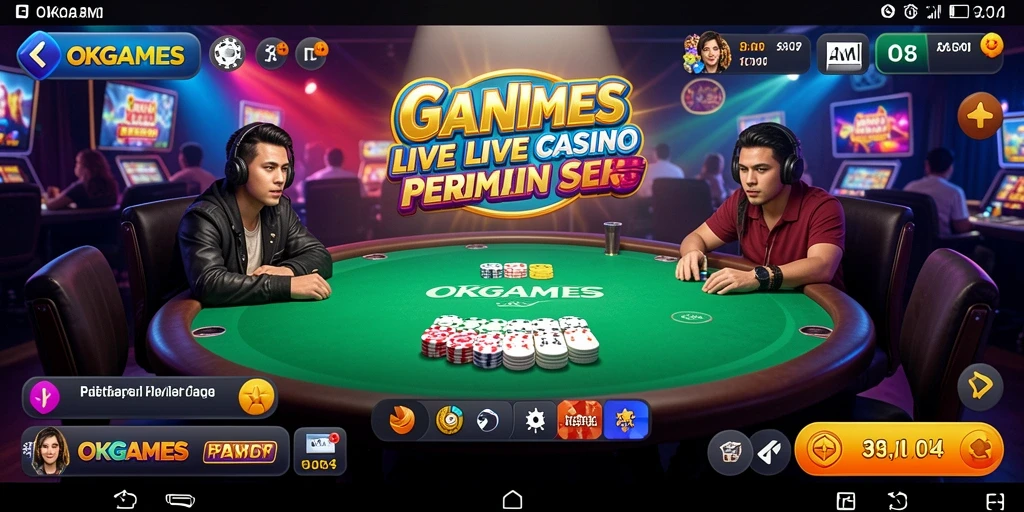 Tampilan gameplay Live Casino yang mendebarkan di OKGAMES.