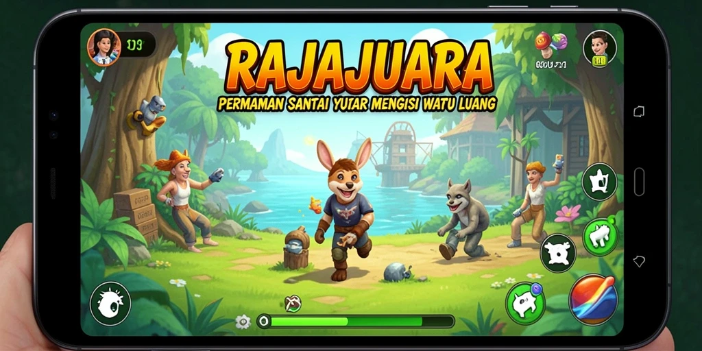 Tampilan menarik dari gameplay RAJAJUARA yang penuh warna.