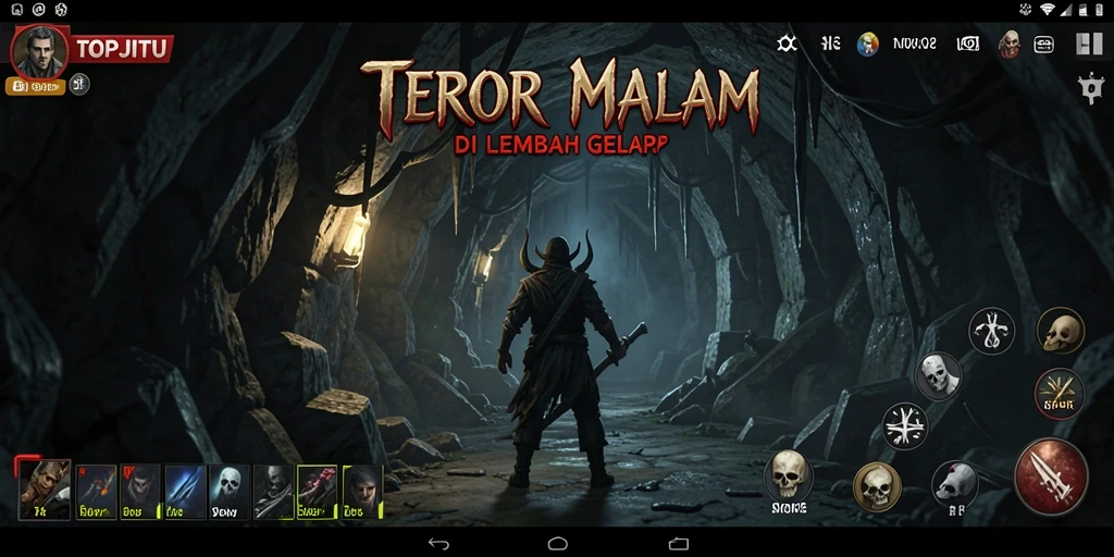 Screenshot gameplay menampilkan suasana mencekam di TOPJITU.