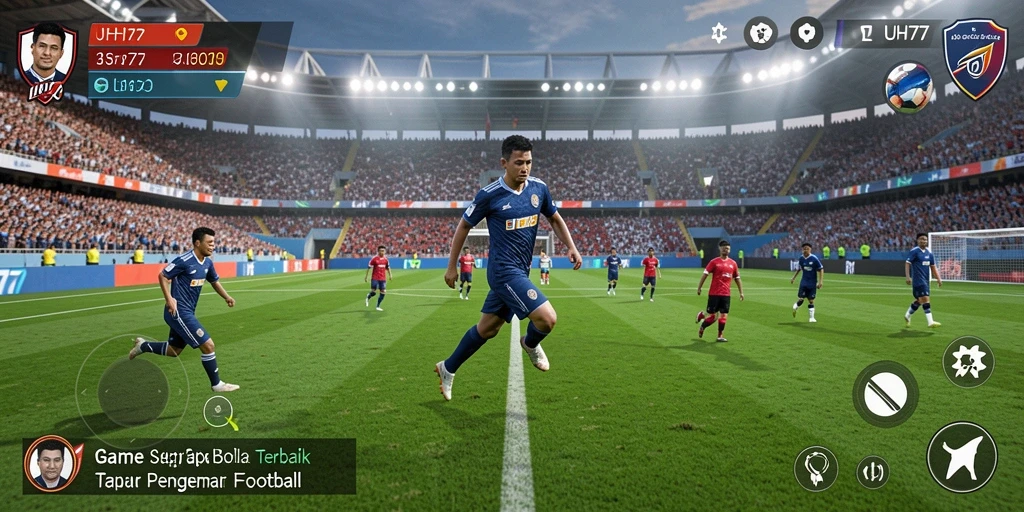 Tampilan gameplay menarik dari UH77 yang penuh aksi sepak bola.