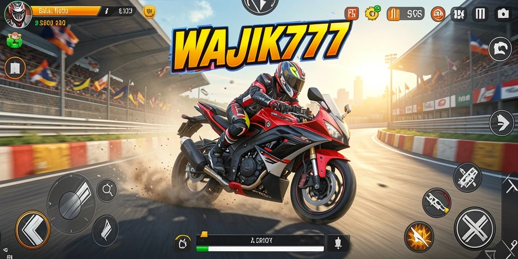 Tampilan gameplay seru balap motor di WAJIK777.
