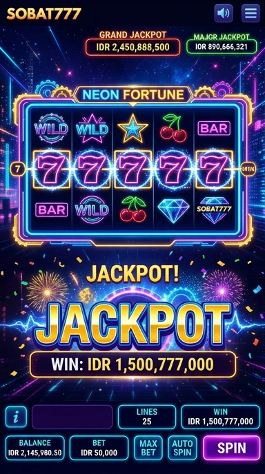 Tampilan utama aplikasi sobat777 yang menarik dan fungsional.
